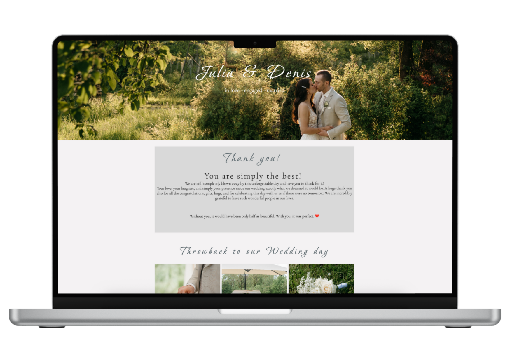Wedding website example